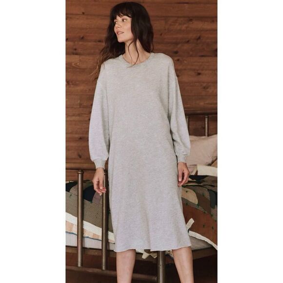 NWT The GREAT Sweatshirt Sleep Dress (Size 3) in Light Grey - Picture 3 of 7